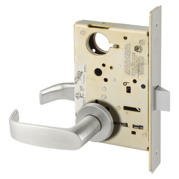 Sargent Grade 1 Passage or Closet Mortise Lock, L - Lever, LN - Rose, ASA Strike, Satin Stainless Steel 8215 LNL 32D - main